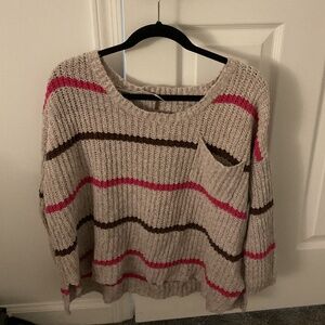 Free People Chunky Knit Sweater w/ pocket detail